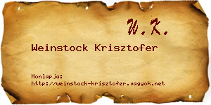 Weinstock Krisztofer névjegykártya